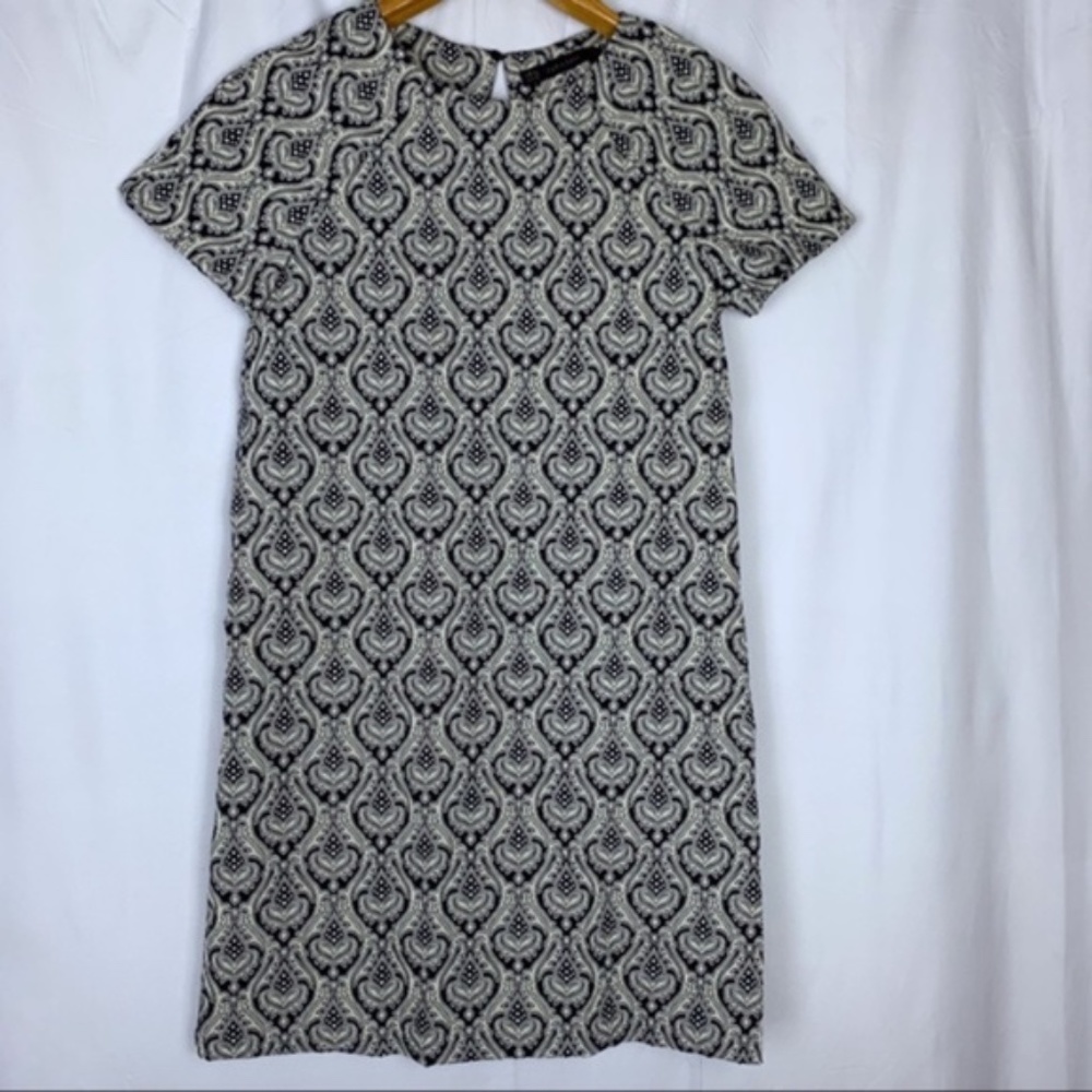 Zara Basic Shift Dress With Textured Pattern, Xs - image 1